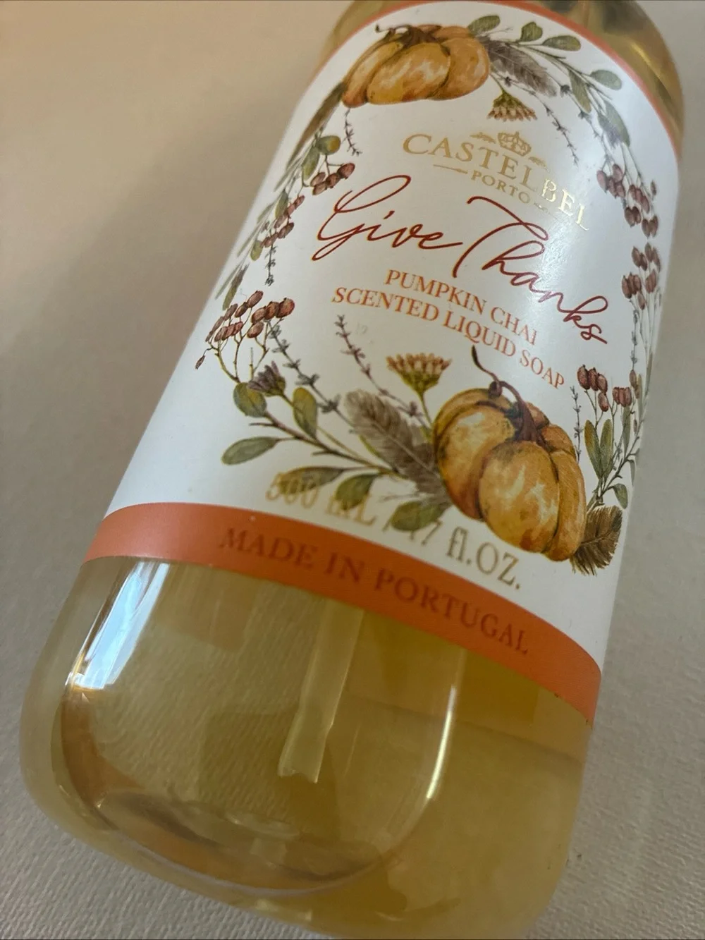 Castelbel Give Thanks Pumpkin Chai Liquid Hand Soap 17. Fl